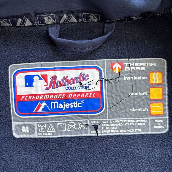 2007 MLB World Series Majestic Therma Base Jacket Mens M Navy Orange Full Zip - Picture 6 of 11